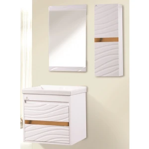 ست کابینت و روشویی بومرنگ مدل آرالیا به همراه آینه و باکس