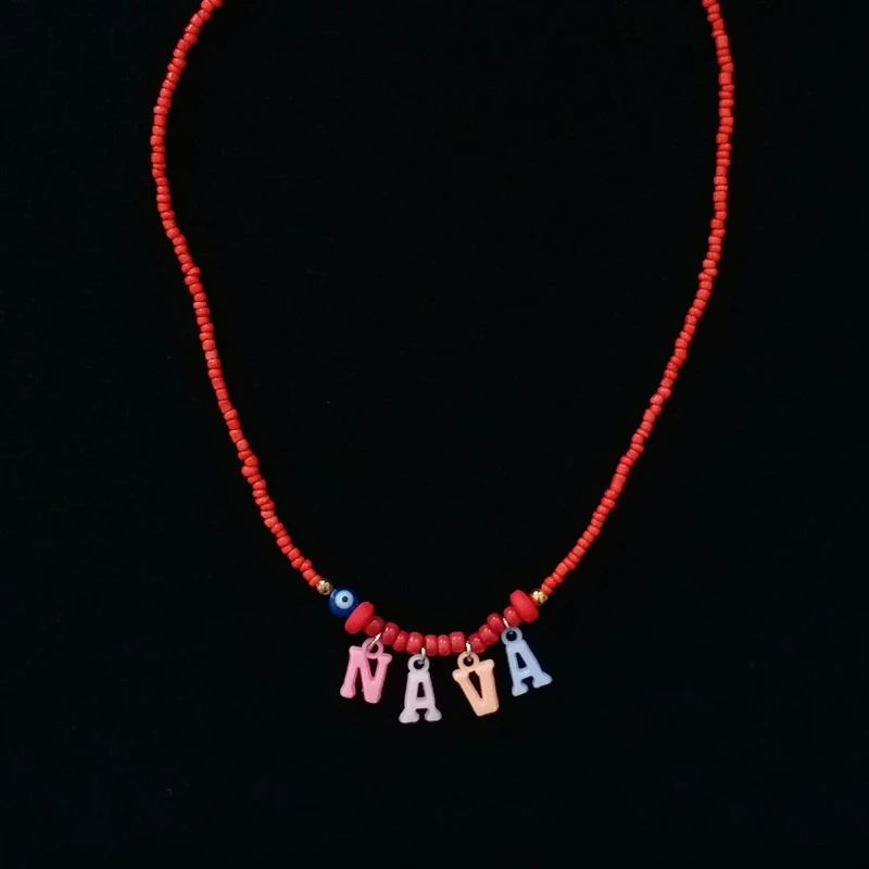 گردنبند دخترانه مدل تابستانی اسم نوا G126