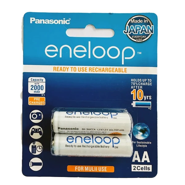 باتری قلمی قابل شارژ پاناسونیک مدل انلوپ بسته ۲ عددی