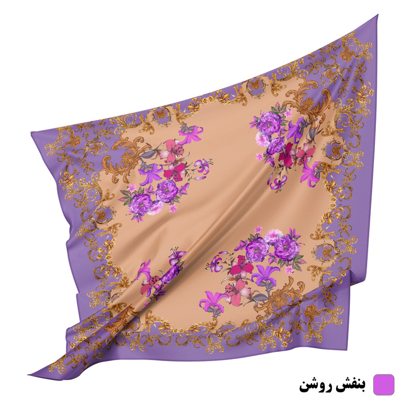 روسری زنانه زیگ زاگ مدل ترکمن طرح گل کد 0001