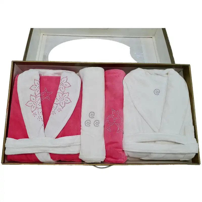 سرویس حوله پالتویی 6 تکه گلدروم کد ST106