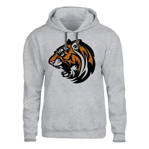 هودی مردانه مدل ببر بنگال کد 04 Z رنگ طوسی