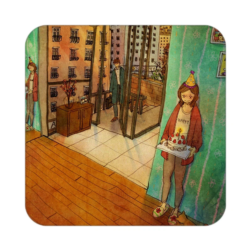 زیر لیوانی کاکتی طرح عاشقانه مدل mg10094