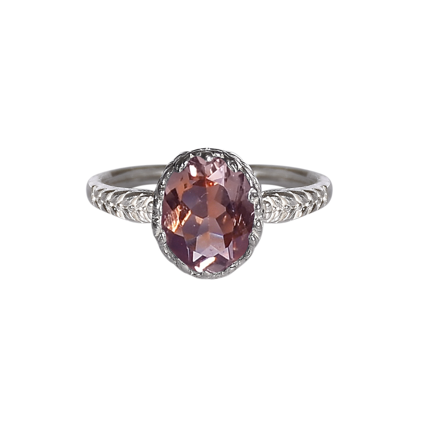 انگشتر نقره زنانه نقره جات لطفی مدل الکساندریت کد ANZS0406