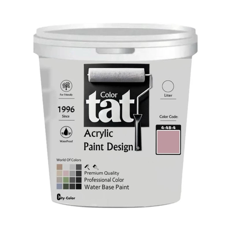 رنگ صورتی چرک مات اکرولیک تات کد 4-48-4 حجم 4 لیتر
