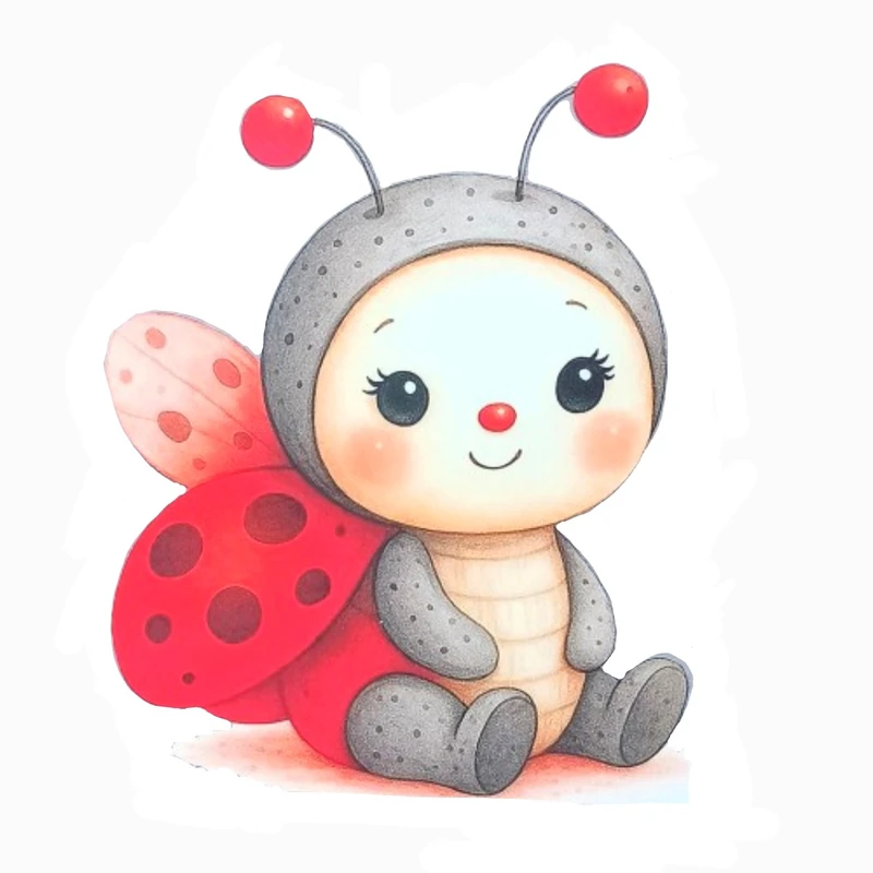 استیکر پارچه و لباس مدل Ladybug 