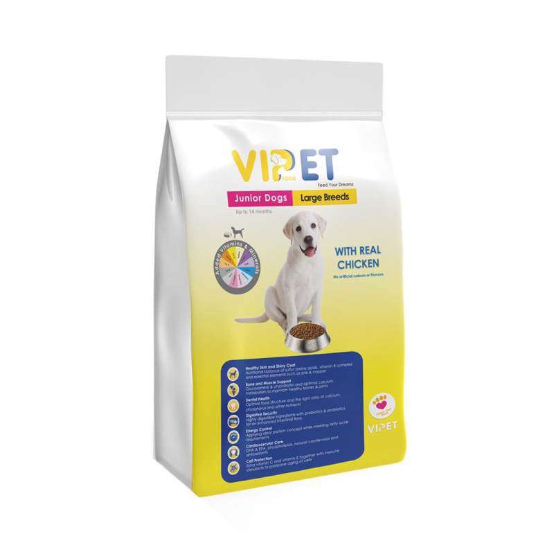 غذای خشک سگ وی پت مدل جونیور نژاد بزرگ وزن 10000 گرم