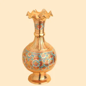 گلدان برنجی مدل قلم زنی کامراکی 102313