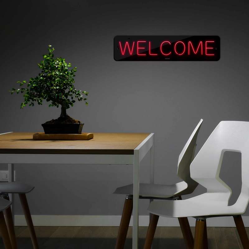 چراغ دیواری نئون دیزاین طرح Welcome-BL_RD