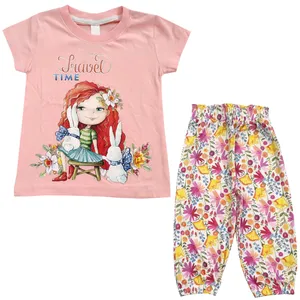 ست تی شرت و شلوارک دخترانه مدل خرگوش کد 3688 رنگ صورتی