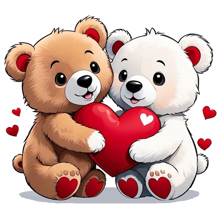 استیکر پارچه و لباس پاد آفرین مدل عشق تدی بیرها کد DKST794