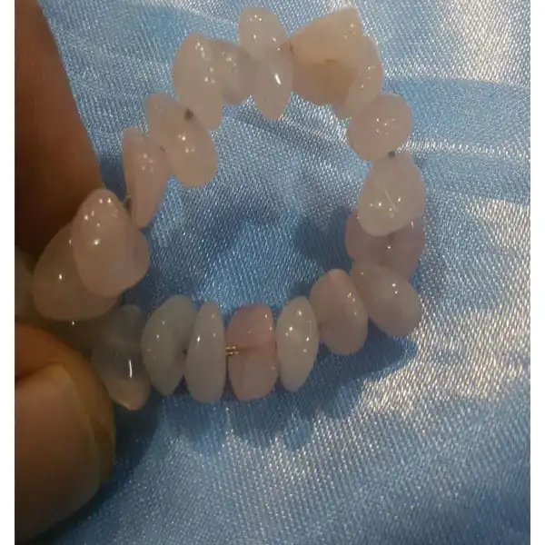 دستبند مدل سنگ طبیعی رزکوارتز