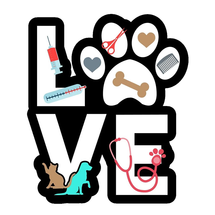 استیکر پارچه و لباس پاد آفرین مدل دامپزشک پت شاپ کد S2442