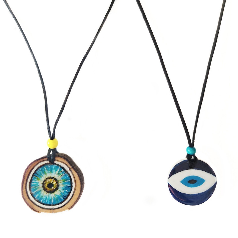 گردنبند زنانه مدل چشم نظر مجموعه 2 عددی