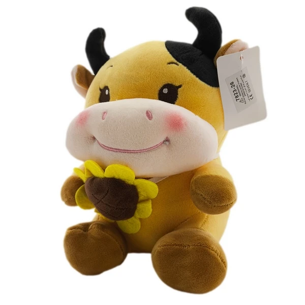 عروسک مدل گاو گل آفتاب گردانی ارتفاع ۲۵ سانتی متر 