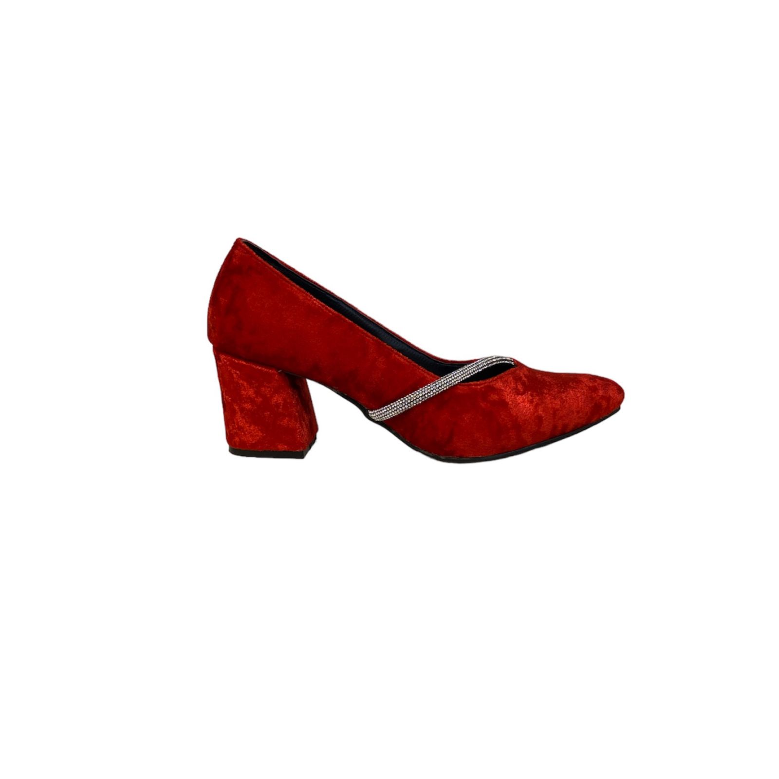 کفش زنانه مدل زیبا مخملی رنگ قرمز -  - 4