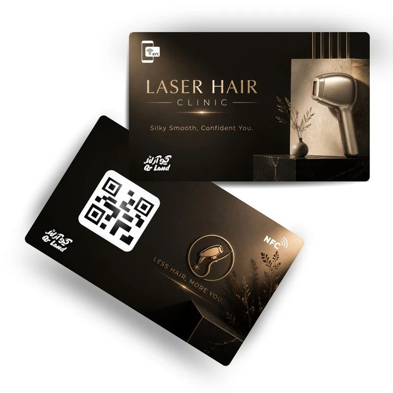 تگ کارتی NFC مدل کارت ویزیت هوشمند طرح کلینیک لیزر