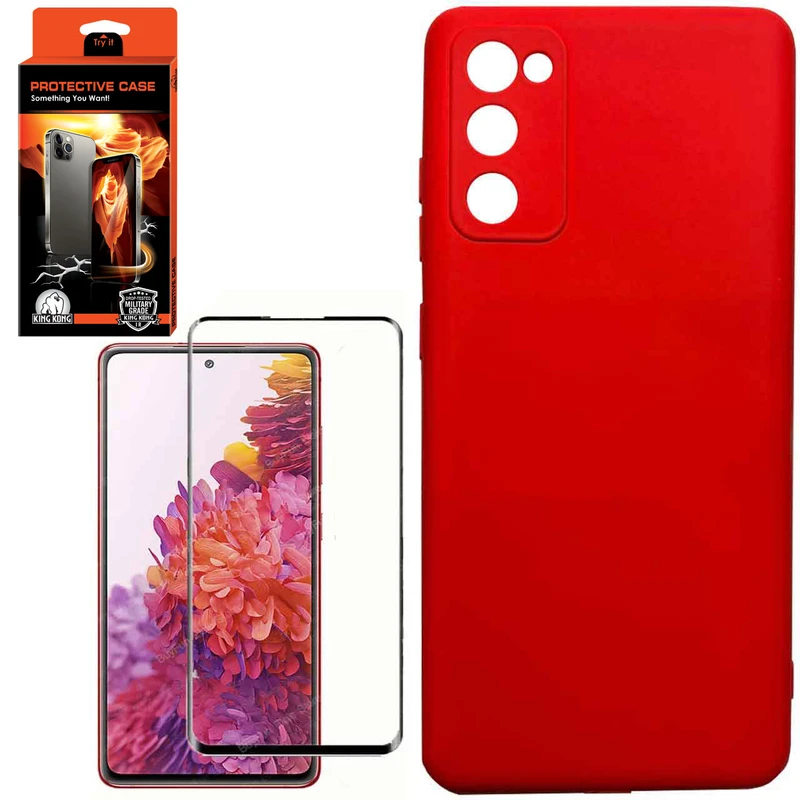 کاور کینگ کونگ مدل سیلیکون مناسب برای گوشی موبایل سامسونگ Galaxy S20 FE به همراه محافظ صفحه نمایش