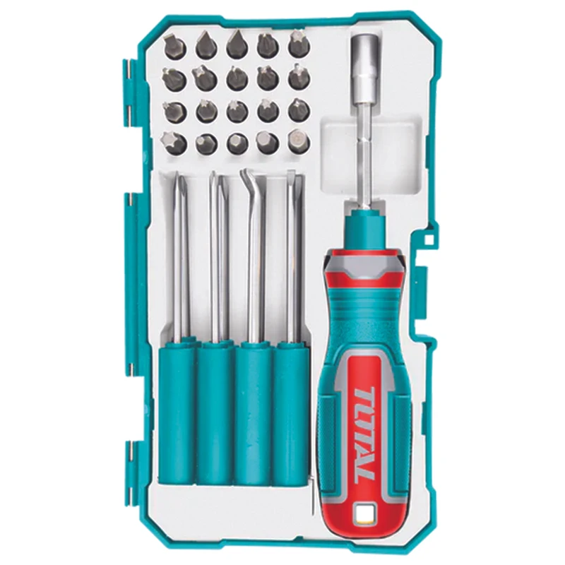 پیچ گوشتی و سر پیچ گوشتی توتال مدل TACSD30306 مجموعه 30 عددی
