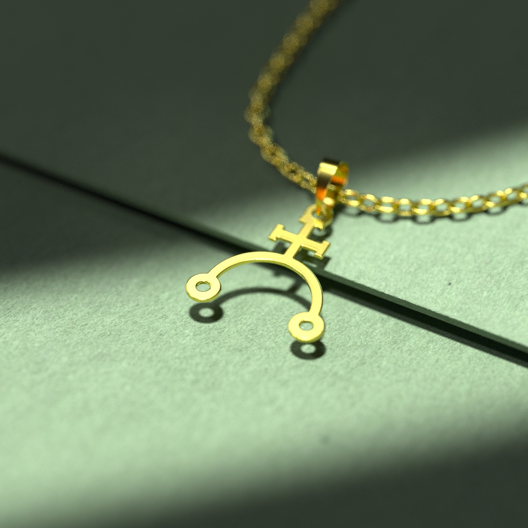 گردنبند طلا 18 عیار زنانه مدوپد مدل هندسی کد D3-1-1070