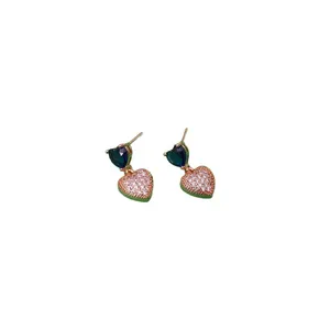 گوشواره زنانه وای اس ایکس مدل قلب نگین