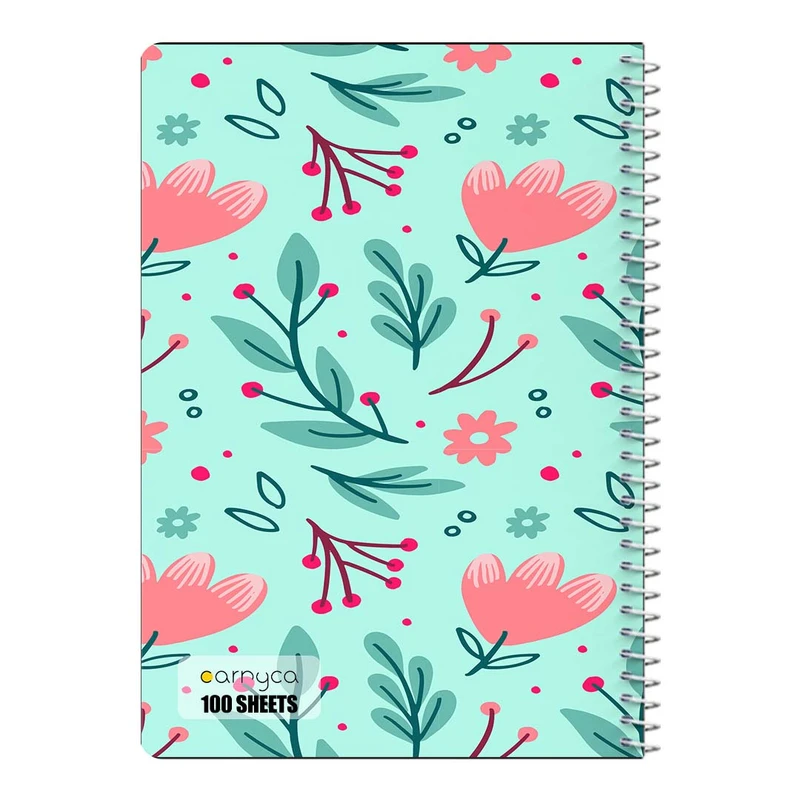 دفتر شطرنجی 100 برگ سیمی کارنیکا طرح پترن گل دار Floral Pattern کد 46607