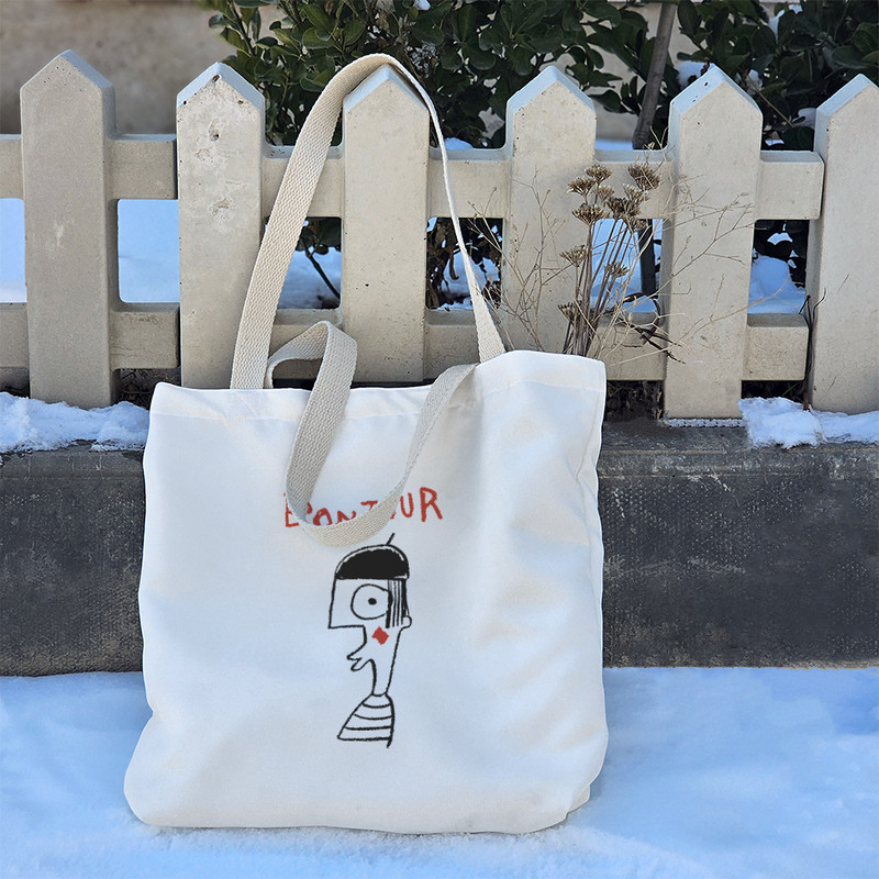 ساک خرید پارچه ای خندالو طرح سلام مدل توت بگ کد 6857