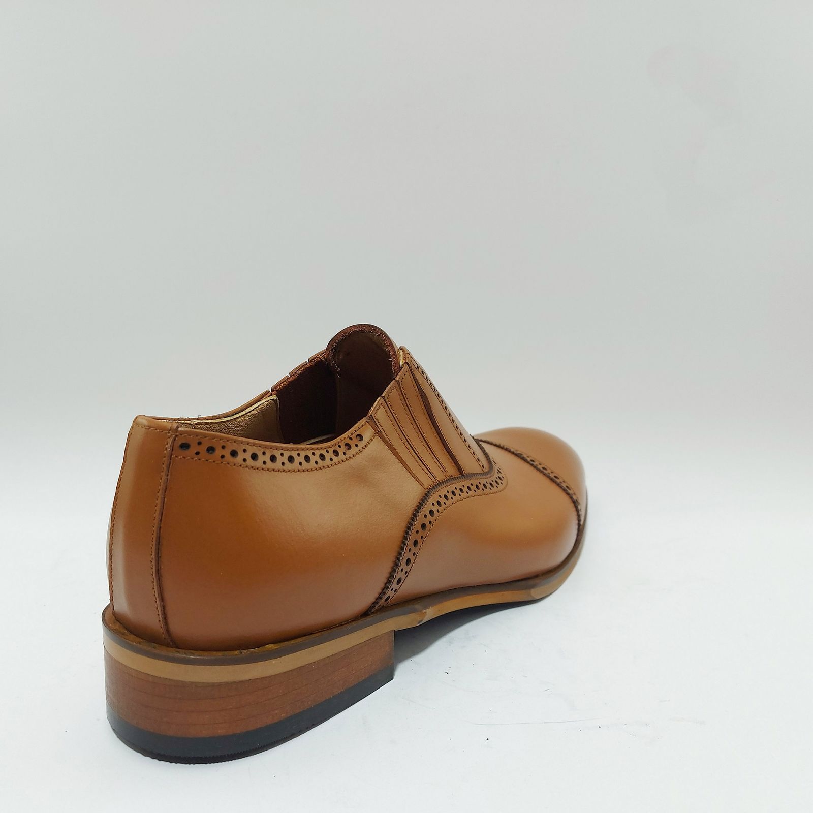 کفش مردانه کرمانی مدل چرم دستدوز طبیعی کد 1070 رنگ عسلی -  - 7