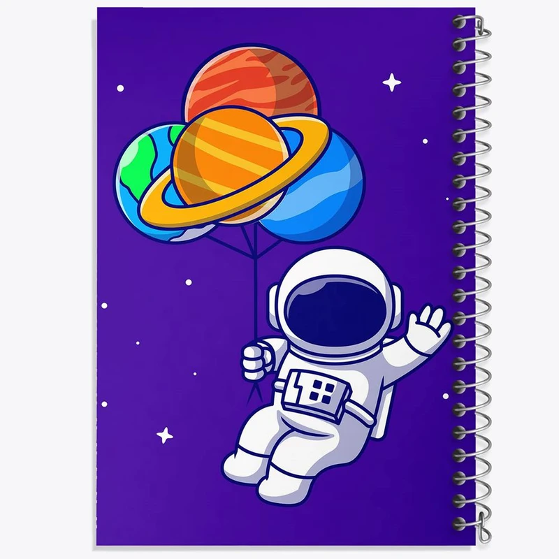 دفتر مشق 100 برگ خندالو طرح فضانورد کد 25083