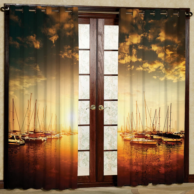 پرده مدل کشتی مخمل پانچی کد 224 سایز 140x280 سانتی متر