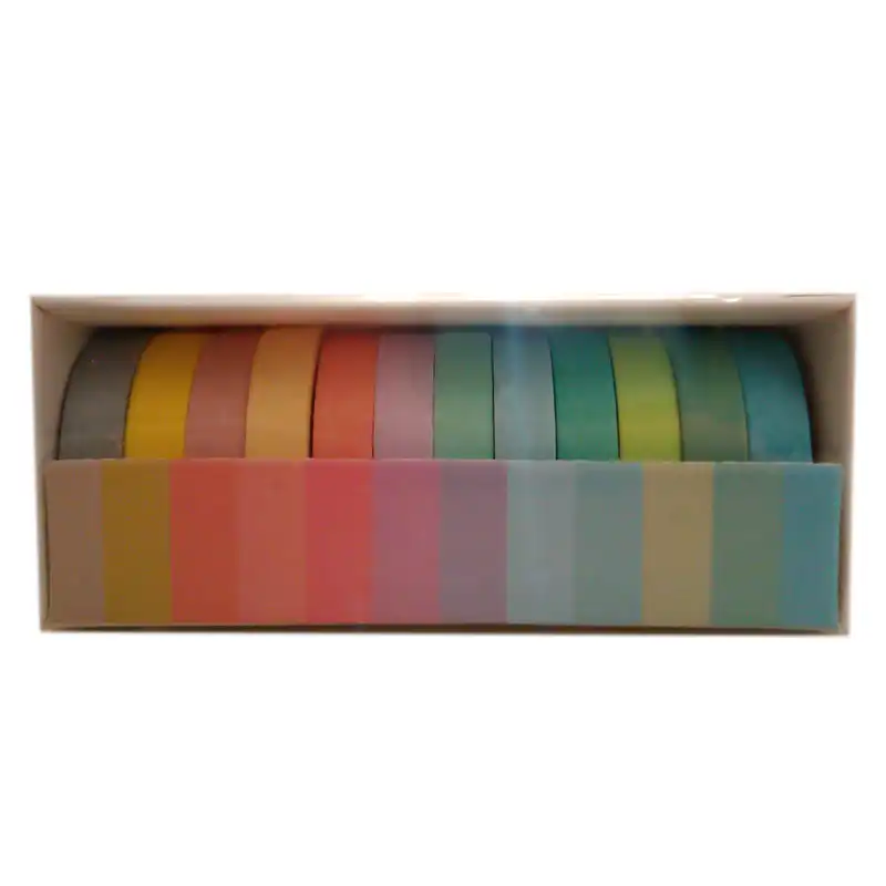 چسب نواری طرح رنگارنگ عرض 1 سانتی متر بسته 12 عددی