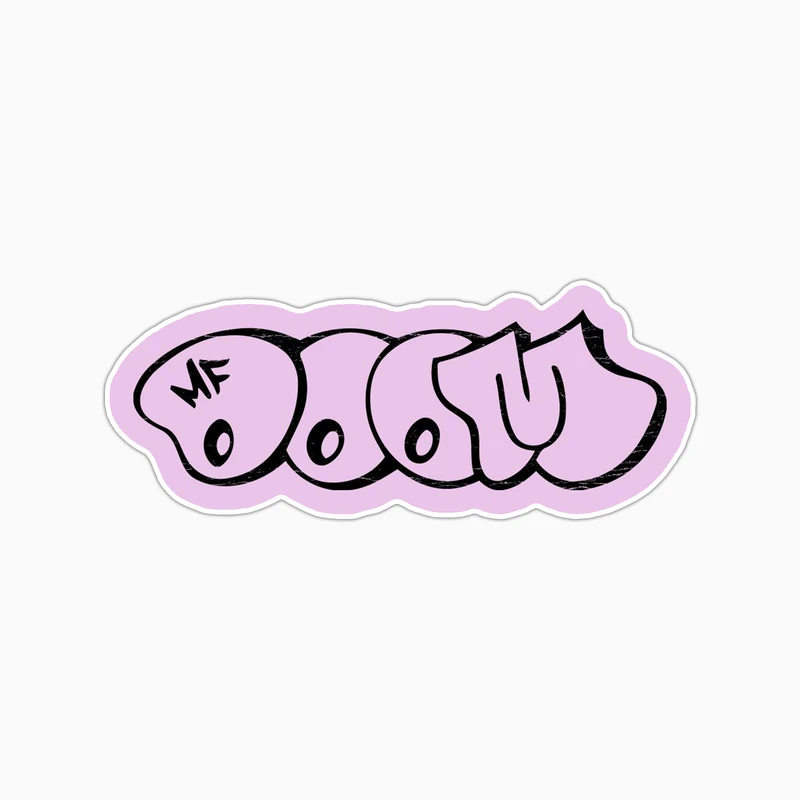 استیکر لپ تاپ و موبایل بووم طرح نوشته مدل Doom کد MD87