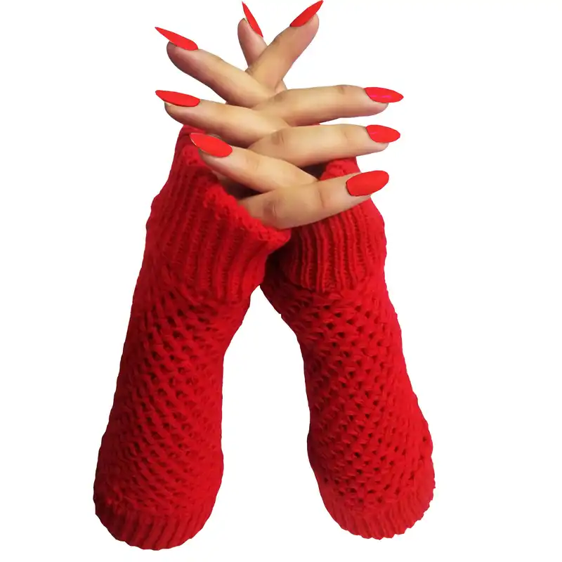 دستکش بافتنی زنانه مدل کشباف کد Q13