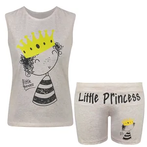 ست تاپ و شلوارک دخترانه مدل تاج