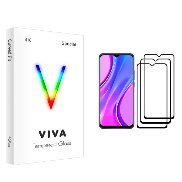 محافظ صفحه نمایش ویوا مدل 4K مناسب برای گوشی موبایل شیائومی Redmi 9 بسته سه عددی