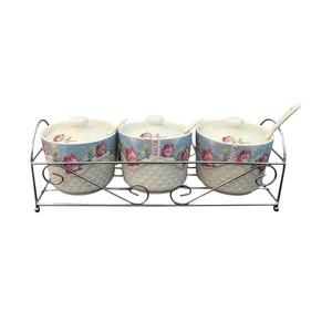 ست جای ادویه 4 پارچه مدل Rose_blue