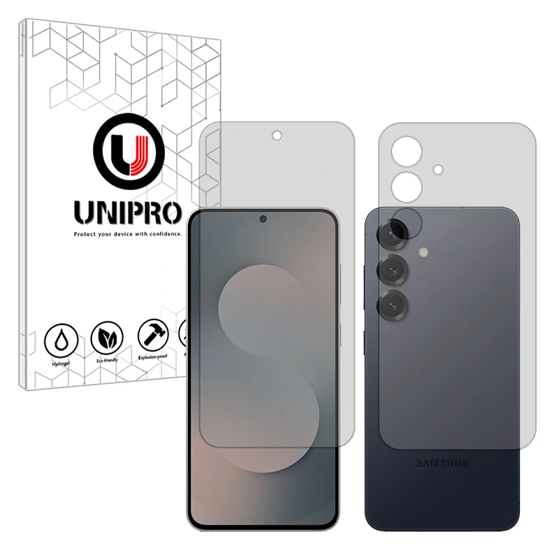 محافظ صفحه نمایش شفاف یونی پرو مدل Star 4 مناسب برای گوشی موبایل سامسونگ Galaxy S25 FE به همراه محافظ پشت گوشی