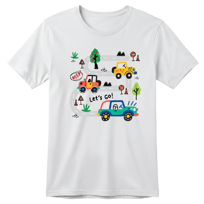 تی‌شرت آستین کوتاه بچگانه مدل ماشین کد v12 