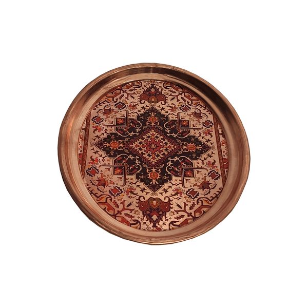 سینی برنجی مدل گل و بوته VT-017