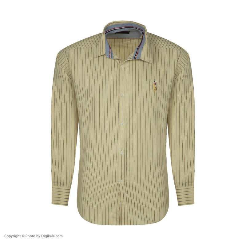 پیراهن آستین بلند مردانه مدل PVLF DIP TOM رنگ کرم
