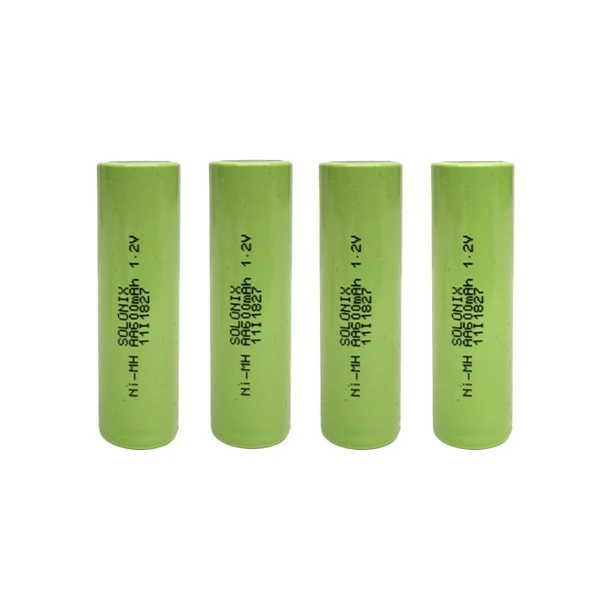 باتری قلمی قابل شارژ سولونیکس مدل صنعتی 600mAh سرتخت بسته 4 عددی