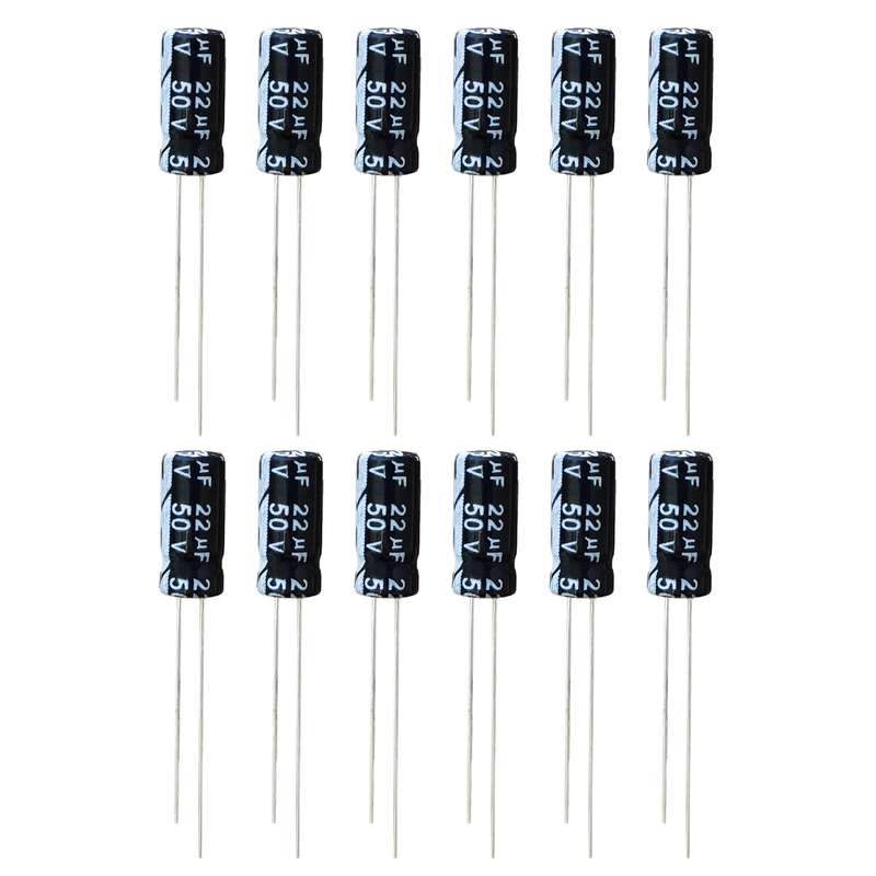 خازن الکترولیت 22 میکروفاراد 50 ولت تاپمی مدل TEC-2250 بسته 12عددی