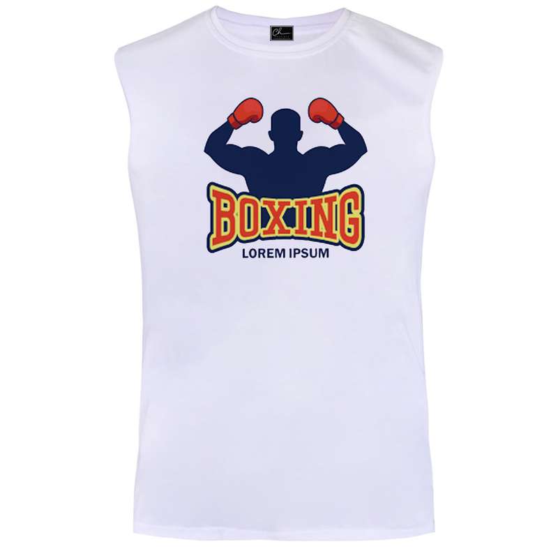 تاپ مردانه مدل boxing کد B26 رنگ سفید