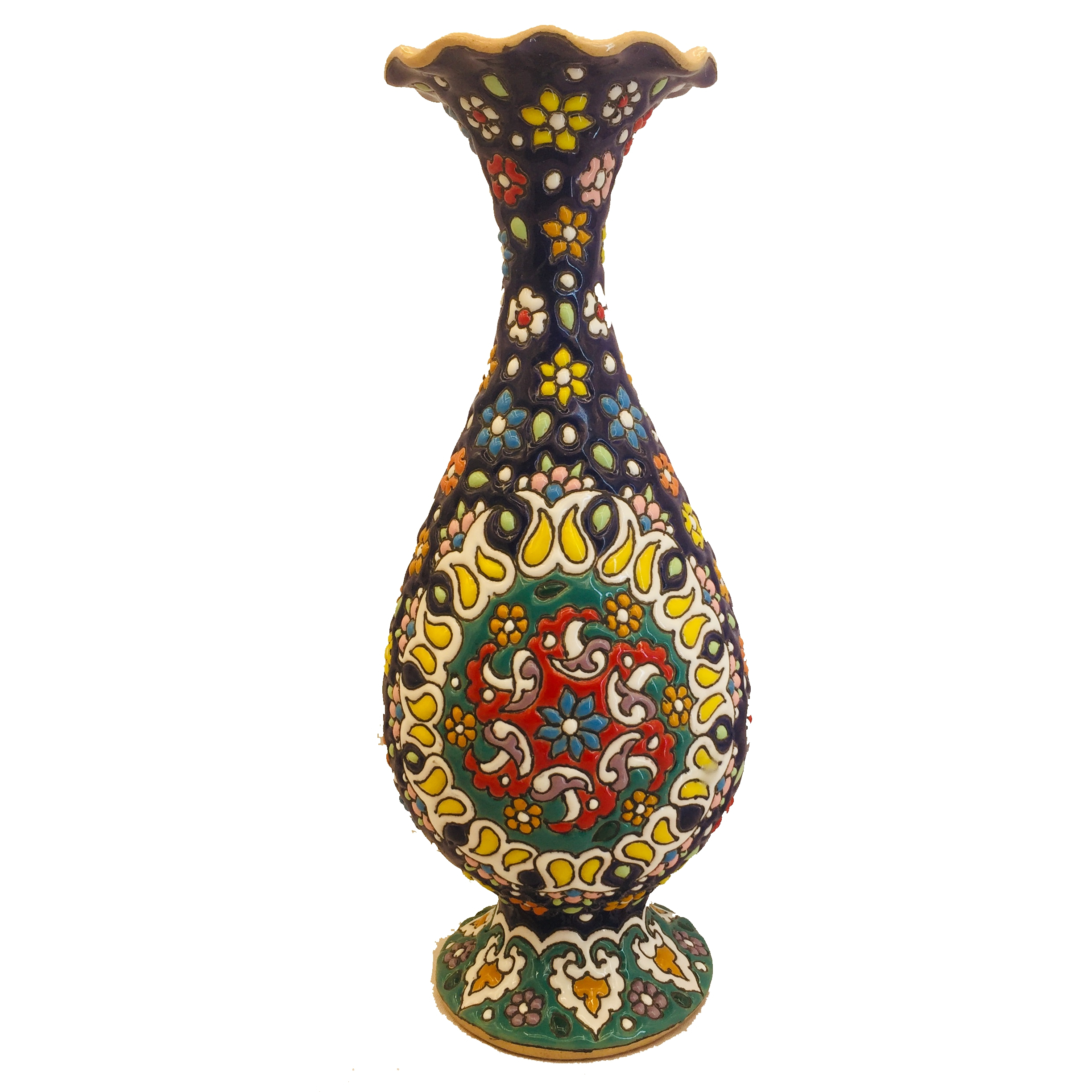 گلدان میناکاری سفالی زمانیان کد ZMN23013