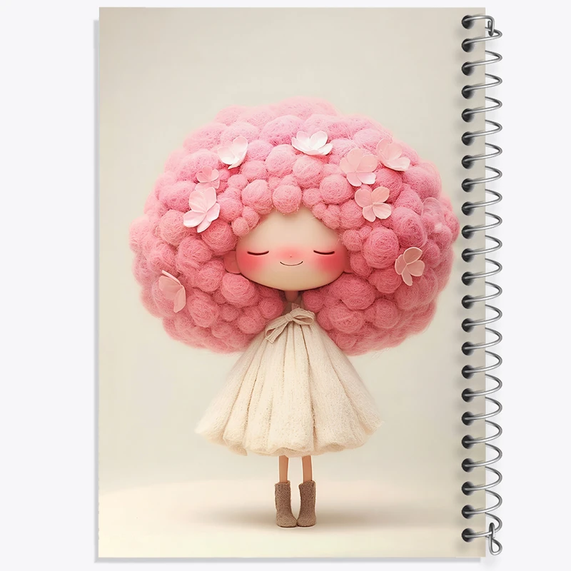 دفتر شطرنجی 50 برگ خندالو طرح دخترانه کیوت کد F5156