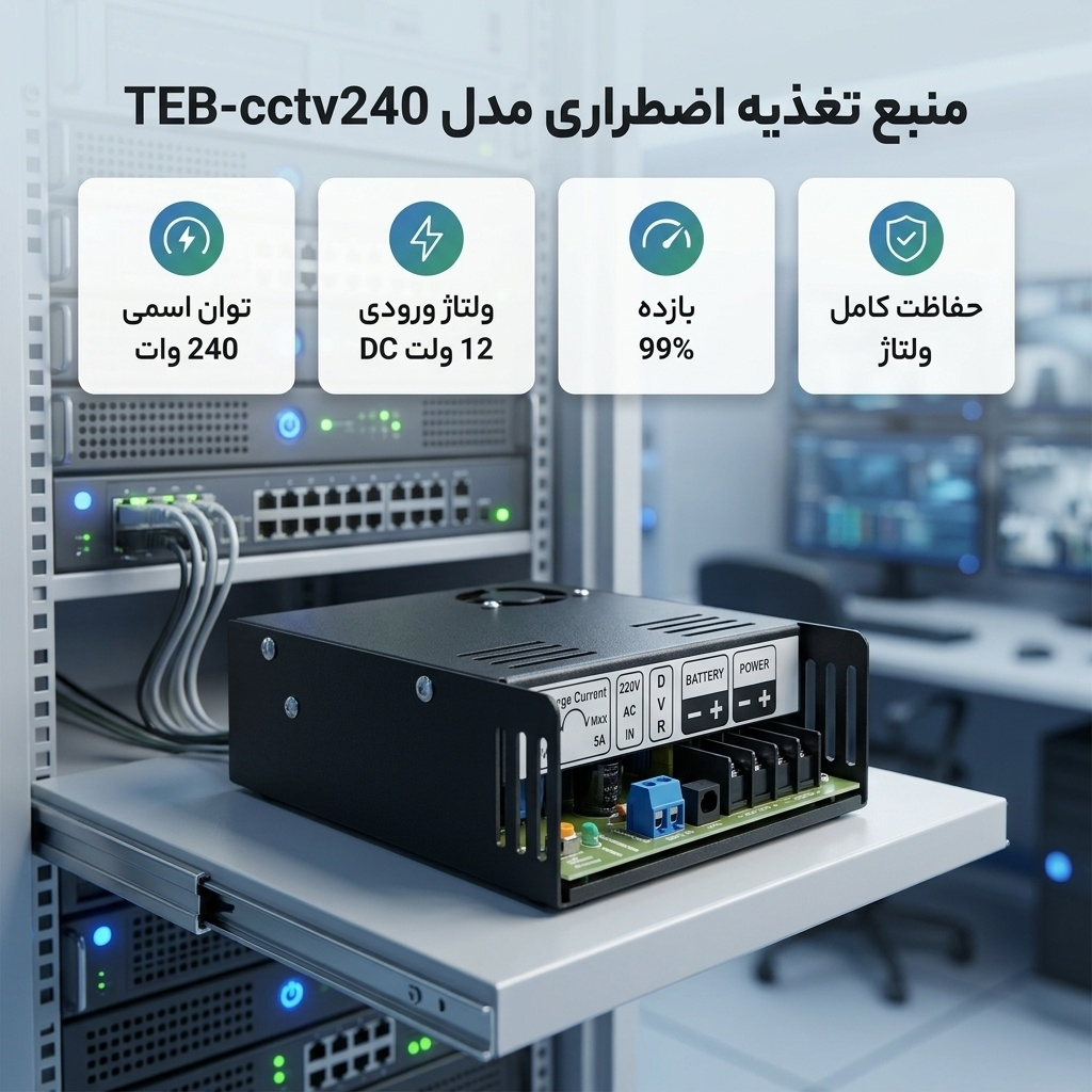 یو پی اس دوربین مدار بسته مدل TEB-cctv240  ظرفیت 240 ولت آمپر