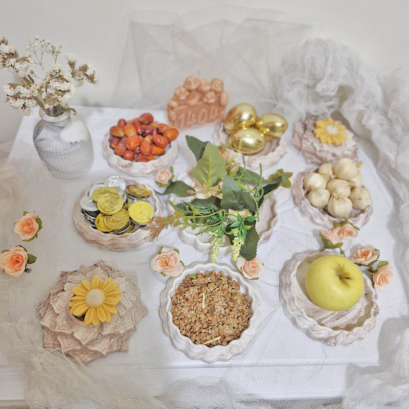 ست 9 تکه هفت سین  کنگره  نیک ثمر مدل مرمر