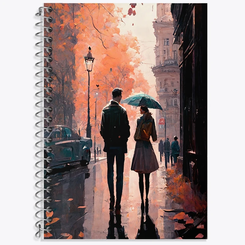 دفتر زبان 50 برگ خندالو مدل سه خط طرح عاشقانه (Love) کد F709