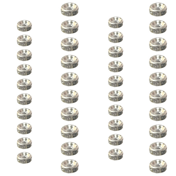 مهره دستبند مدل رینگی کد SLV مجموعه 40 عددی