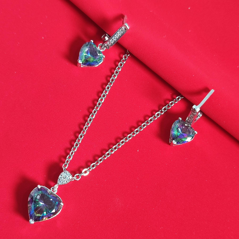 نیم ست نقره زنانه مدل قلبی NS9028 نیم ست نقره زنانه مدل قلبی NS9028